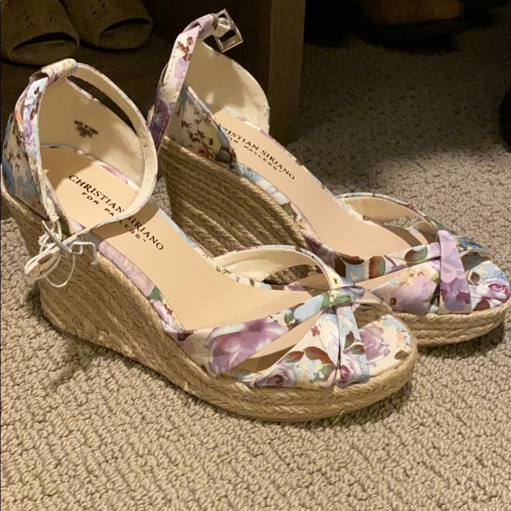 NWT Floral Wedges